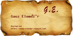 Gasz Elemér névjegykártya